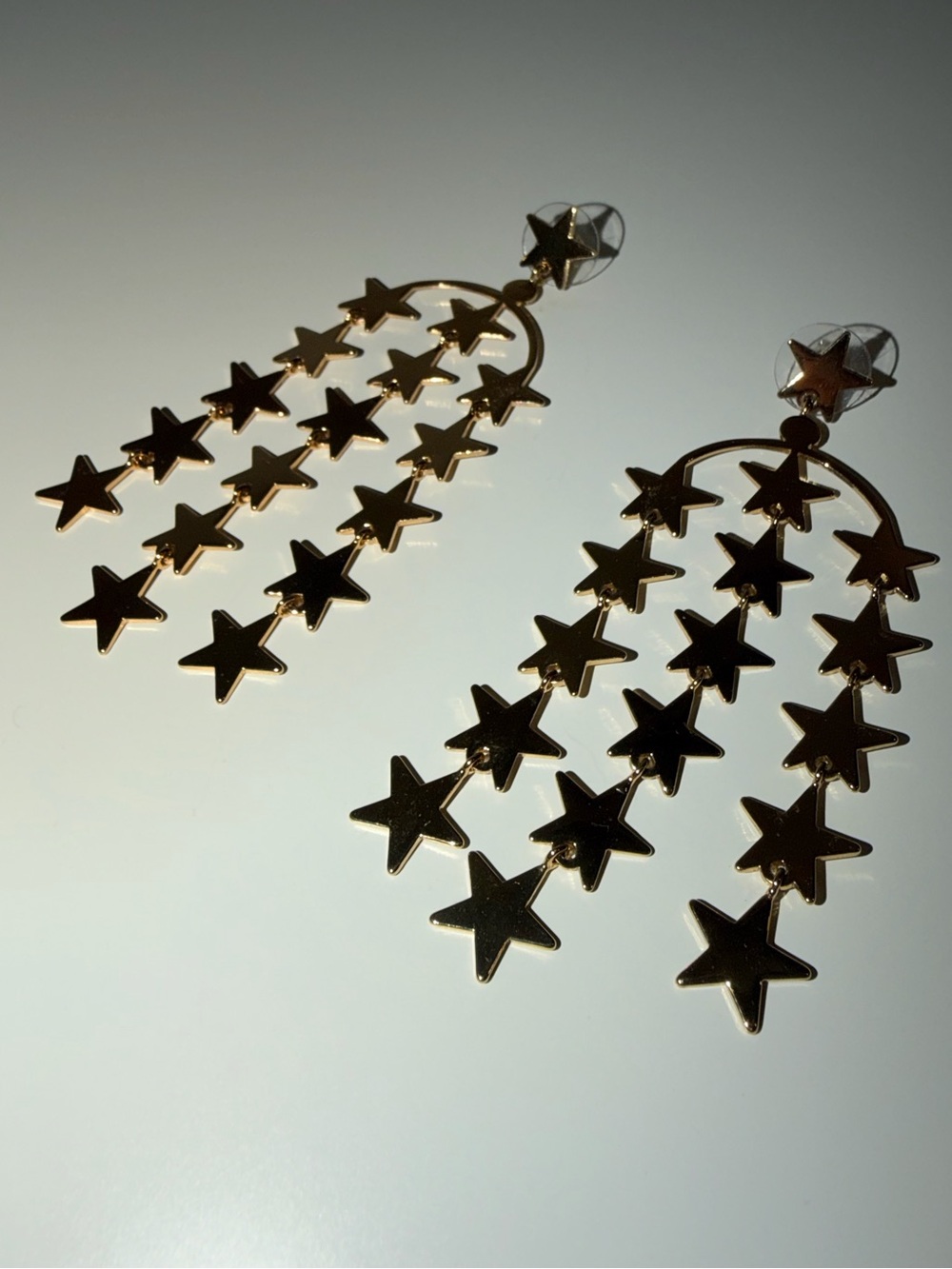 J. Crew Gold-Tone Chandelier Star Dangle Pierced Earrings